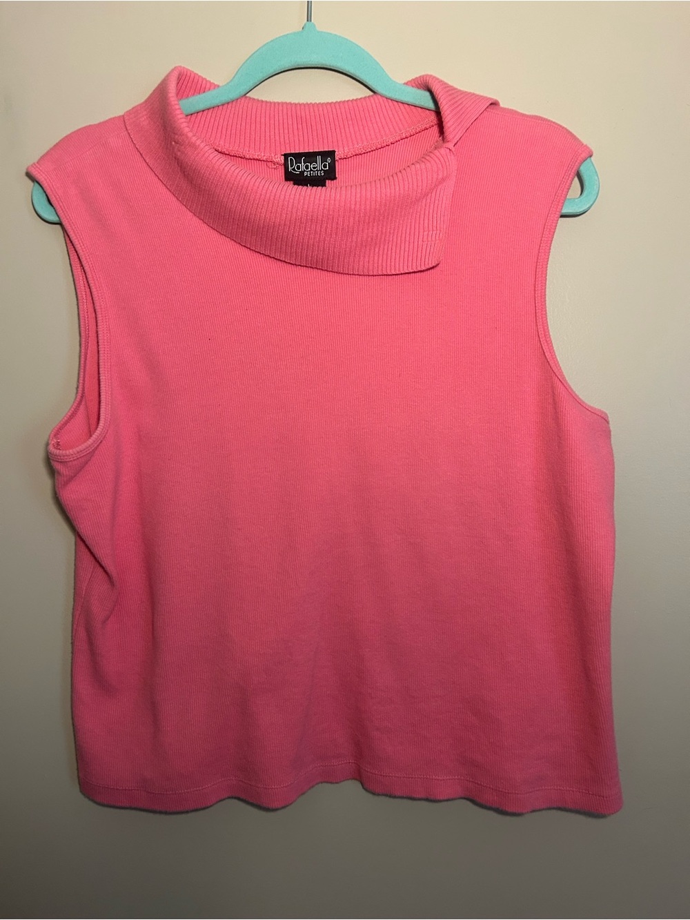 Rafaella Bright Pink Sleeveless Mock Neck Top